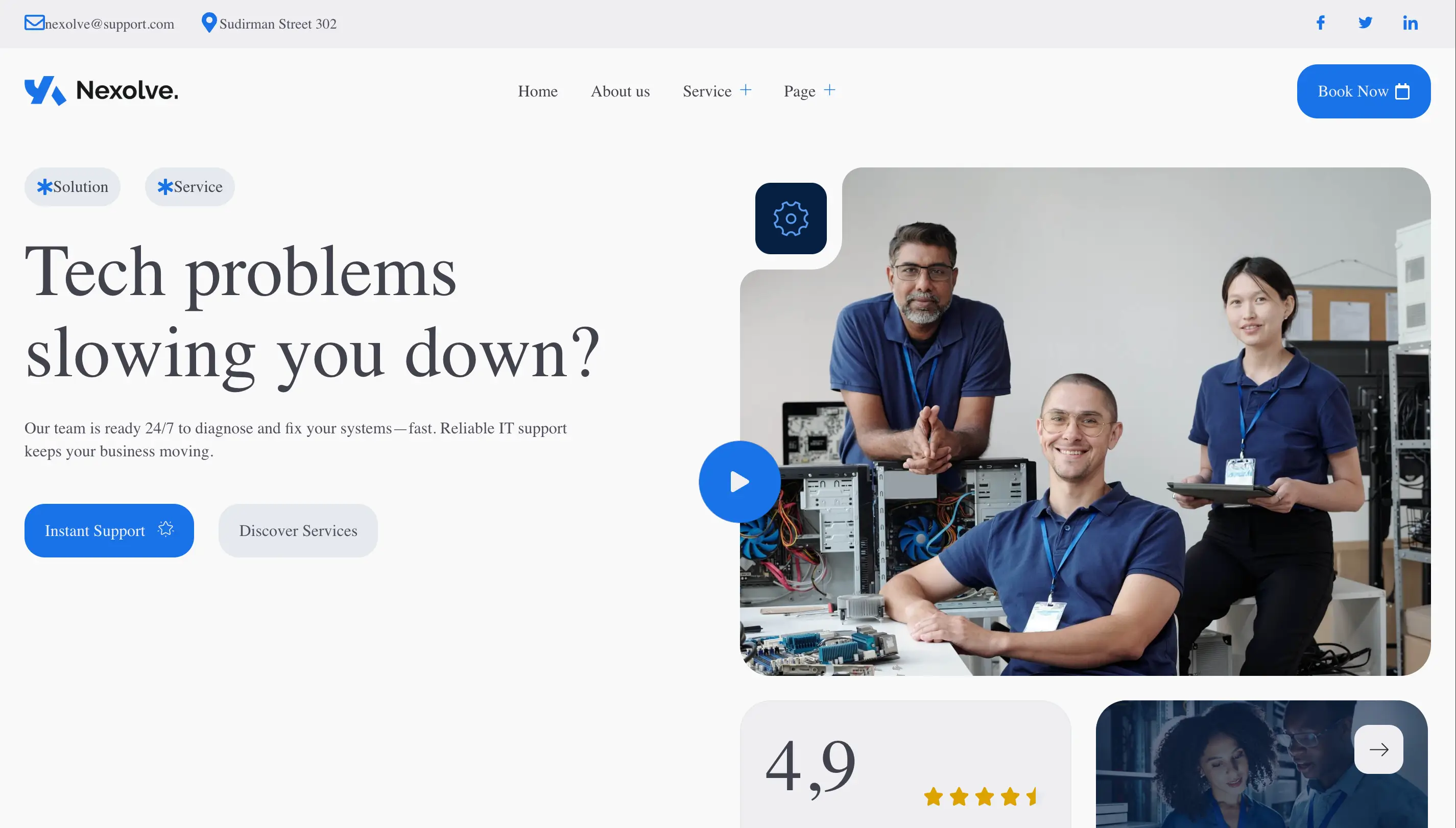 Nexolve website template preview